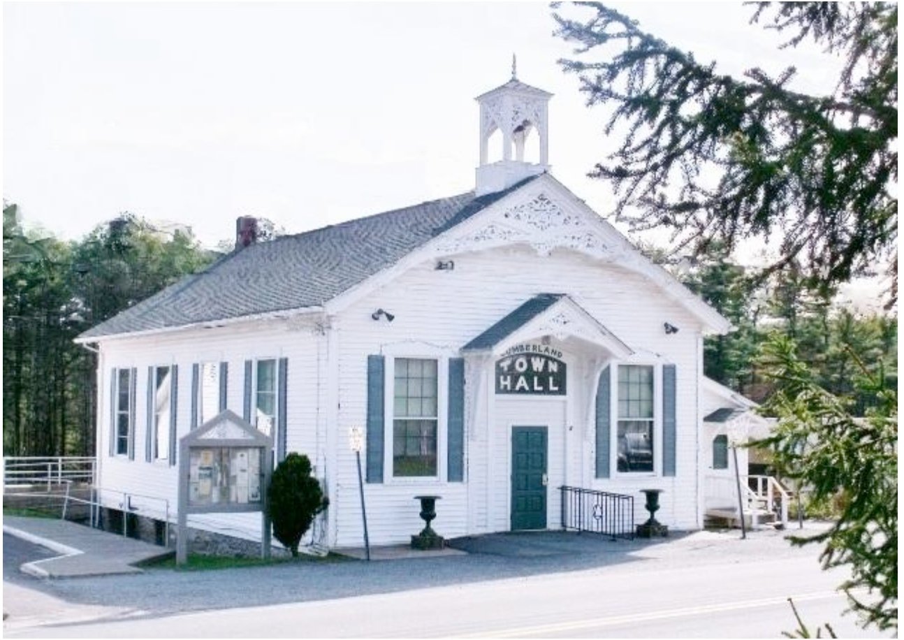 Lumberland Town hall was erected as the Glen Spey school in 1852. Recent inspections have revealed extensive decay to the bell towner's historic wooden structure.